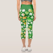 セントパトリックのシャムロックパターングリーンホワイトオレンジ カプリレギンス (裏面)