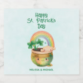 セントパトリックのデイお洒落レインボー&クローバー ビールラベル (シングルラベル)