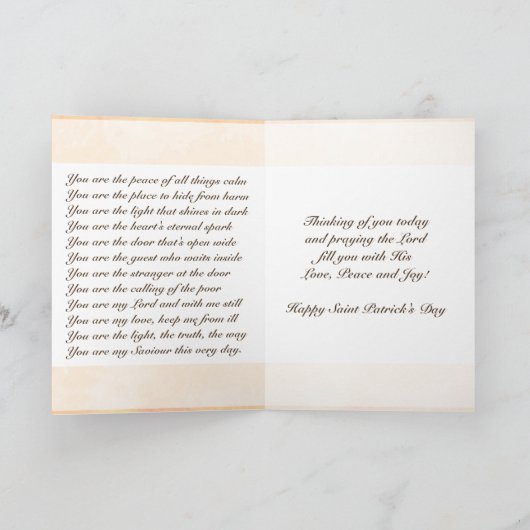 セントパトリックのデイアイリッシュ祈りの言葉カスタムカード カード (内部)