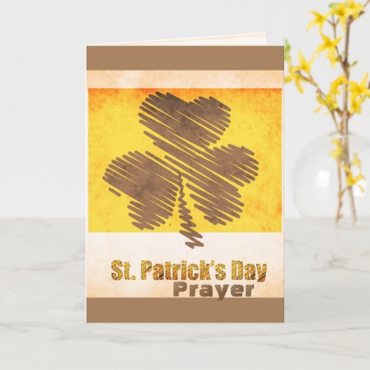 セントパトリックのデイアイリッシュ祈りの言葉カスタムカード カード (黄色い花)