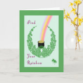 セントパトリックのデイカードと金ゴールドデザインのポット カード (黄色い花)