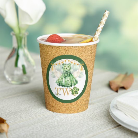 セントパトリックのデイガールセカンド誕生日2ラッキー 紙コップ (インサイチュ)