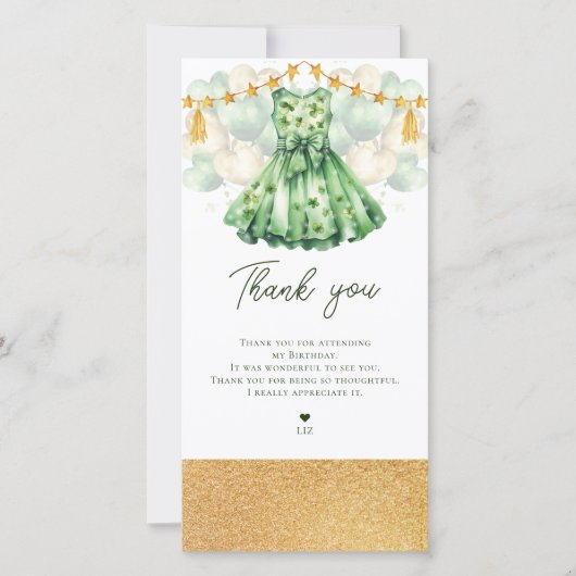 セントパトリックのデイガール誕生日 サンキューカード (正面)