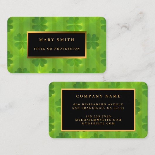 セントパトリックのデイクローバー4リストコレクショモダンン 名刺 (正面/裏面)