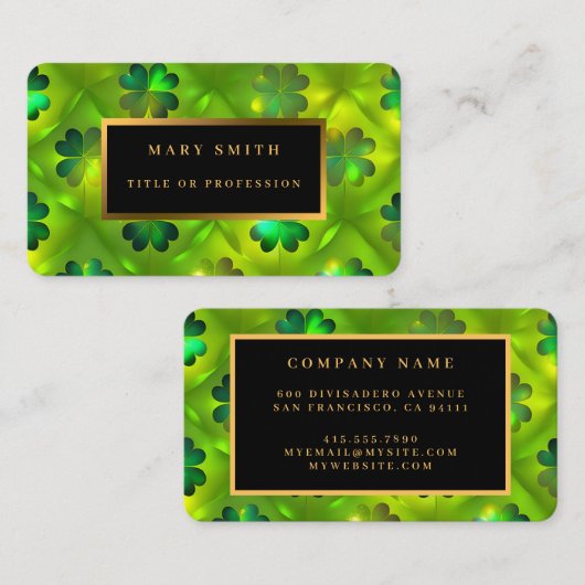 セントパトリックのデイクローバー4リストコレクショントレンディー 名刺 (正面/裏面)