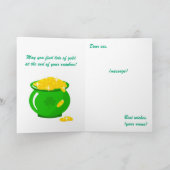 セントパトリックのデイシャムロックポット金ゴールドケルト結び目模様 カード (内部)