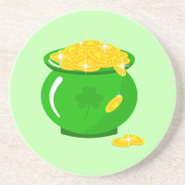 セントパトリックのデイシャムロックポット金ゴールドケルト結び目模様 コースター