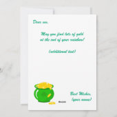 セントパトリックのデイシャムロックポット金ゴールドケルト結び目模様 シーズンカード (裏面)