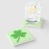 セントパトリックのデイシャムロックポット金ゴールドケルト結び目模様 ストーンコースター (横)