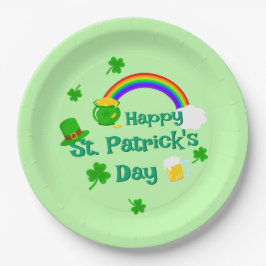 セントパトリックのデイシャムロックポット金ゴールドケルト結び目模様 ペーパープレート