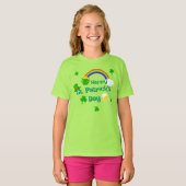 セントパトリックのデイシャムロックポット金ゴールドケルト結び目模様 Tシャツ (正面フル)