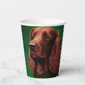 セントパトリックのデイドレスを着たアイルランドの赤いセッター犬 紙コップ (裏面)