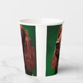 セントパトリックのデイドレスを着たアイルランドの赤いセッター犬 紙コップ (左)