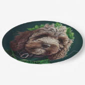 セントパトリックのデイドレスを着たコックポー犬 ペーパープレート (アングル)