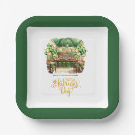 セントパトリックのデイパブパーソナライズされたウォーターカラー ペーパープレート