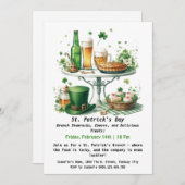 セントパトリックのデイブランチ – シャムロック、応援 招待状 (正面/裏面)