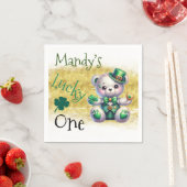 セントパトリックのデイベアフェイク金ゴールド誕生日ラッキーワン スタンダードカクテルナプキン (インサイチュ)