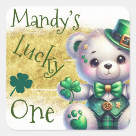 セントパトリックのデイベアーグリーン誕生日ラッキーワン スクエアシール