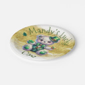 セントパトリックのデイベアーグリーン誕生日ラッキーワン ペーパープレート (アングル)