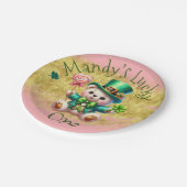 セントパトリックのデイベア誕生日ラッキーワンピンク ペーパープレート (アングル)