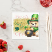 セントパトリックのデイベア金ゴールド誕生日ラッキーワン スタンダードカクテルナプキン (インサイチュ)