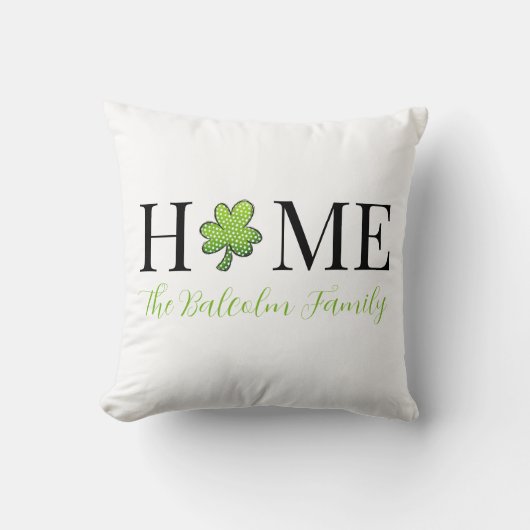 セントパトリックのデイホーム水玉模様シャムロックカスタム クッション (正面)