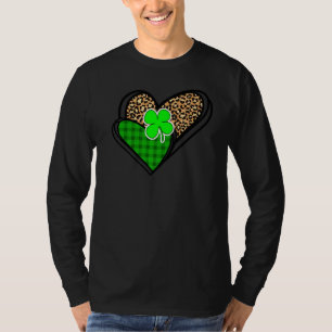 セントパトリックのデイレオパードハートグリーンバッファロープレイド Tシャツ
