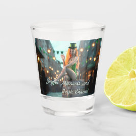 セントパトリックのデイ美しいが樽の上に座る ショットグラス