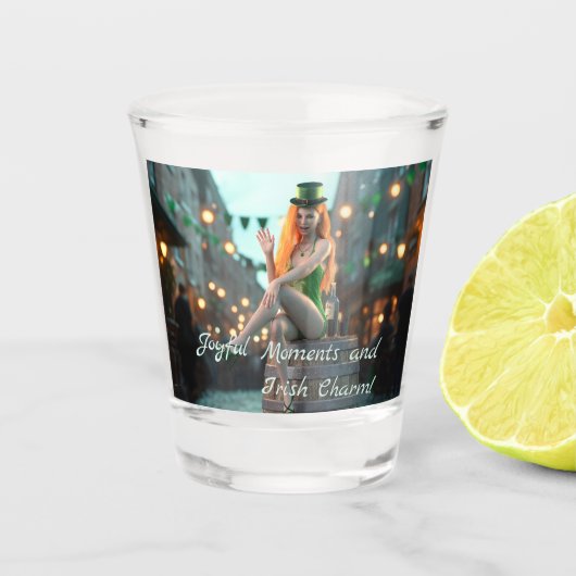 セントパトリックのデイ美しいが樽の上に座る ショットグラス (正面)