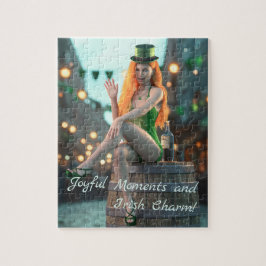 セントパトリックのデイ美しいが樽の上に座る ジグソーパズル