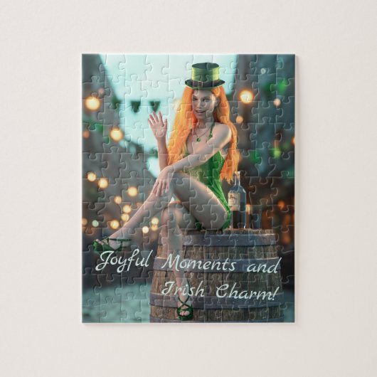 セントパトリックのデイ美しいが樽の上に座る ジグソーパズル (縦)