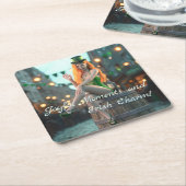 セントパトリックのデイ美しいが樽の上に座る スクエアペーパーコースター (アングル)