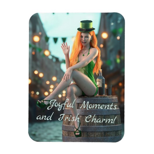 セントパトリックのデイ美しいが樽の上に座る マグネット (縦)