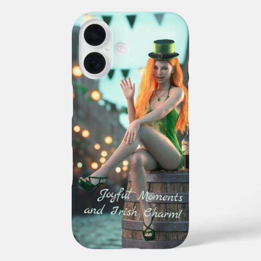 セントパトリックのデイ美しいが樽の上に座る Case-Mate iPhoneケース (裏面)
