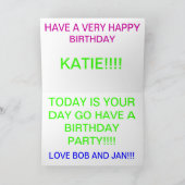 セントパトリックのデイ誕生日カード カード (内部)