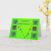 セントパトリックのデイ誕生日カード カード (黄色い花)