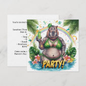 セントパトリックのトロピカルプールパーティー招待状 招待状 (正面/裏面)