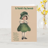 セントパトリックのビクトリアンな日のアイルランドの茶カード カード (黄色い花)