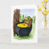 セントパトリックのフクロウ カード (黄色い花)