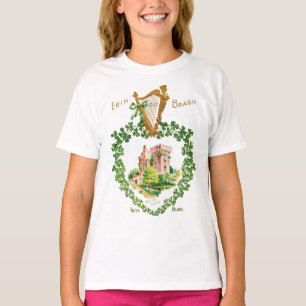 セントパトリックのブラニー城アイリッシュハープエリン Tシャツ