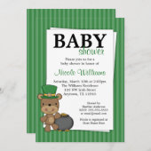 セントパトリックのベビーシャワー日くまの金の壷 招待状 (正面/裏面)