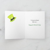 セントパトリックのボーイフレンドの日 – Black Cat in Hat カード (内部)