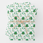 セントパトリックのラッキーレプラーヘン、コインとクローバー ラッピングペーパーシート (インサイチュ)