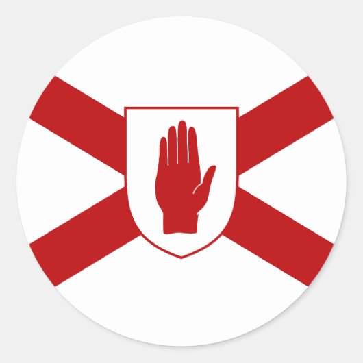 セントパトリックの北アイルランド国旗 ラウンドシール (正面)