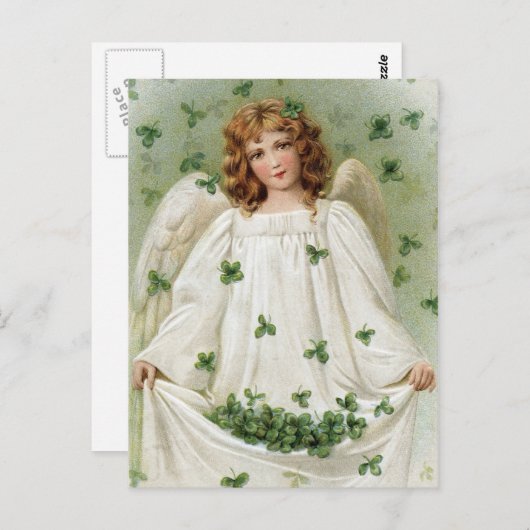 セントパトリックの天使が幸運を運んでいます ポストカード (正面/裏面)