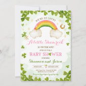 セントパトリックの女の子リトルシャームロックベビーシャワー 招待状 (正面)