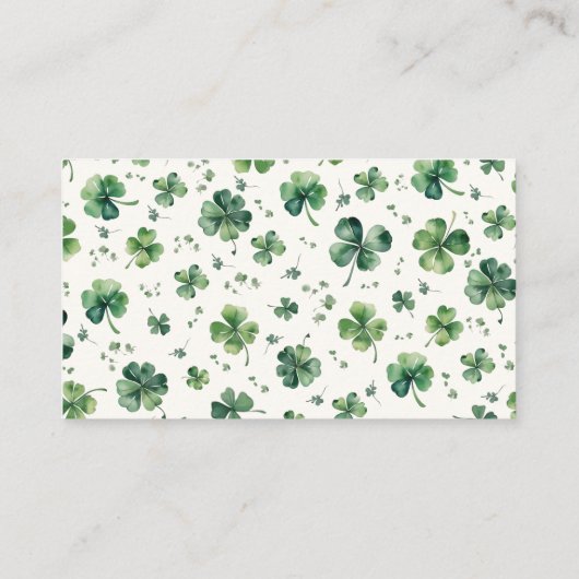 セントパトリックの日おむつラッフルベビーシャワー エンクロージャーカード (裏面)