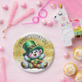 セントパトリックの日かわいいクマ緑の金ゴールドラッキー ペーパープレート (パーティー)
