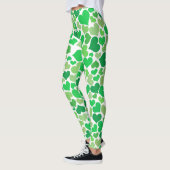 セントパトリックの日かわいいラッキーグリーンハートファッション レギンス (左)
