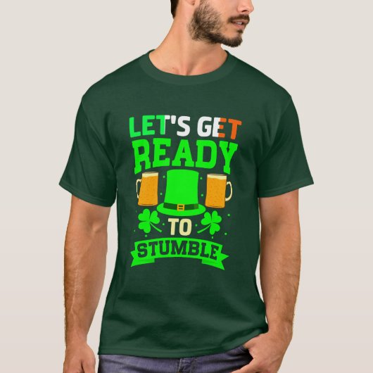 セントパトリックの日がSTUMBLEに Tシャツ (正面)